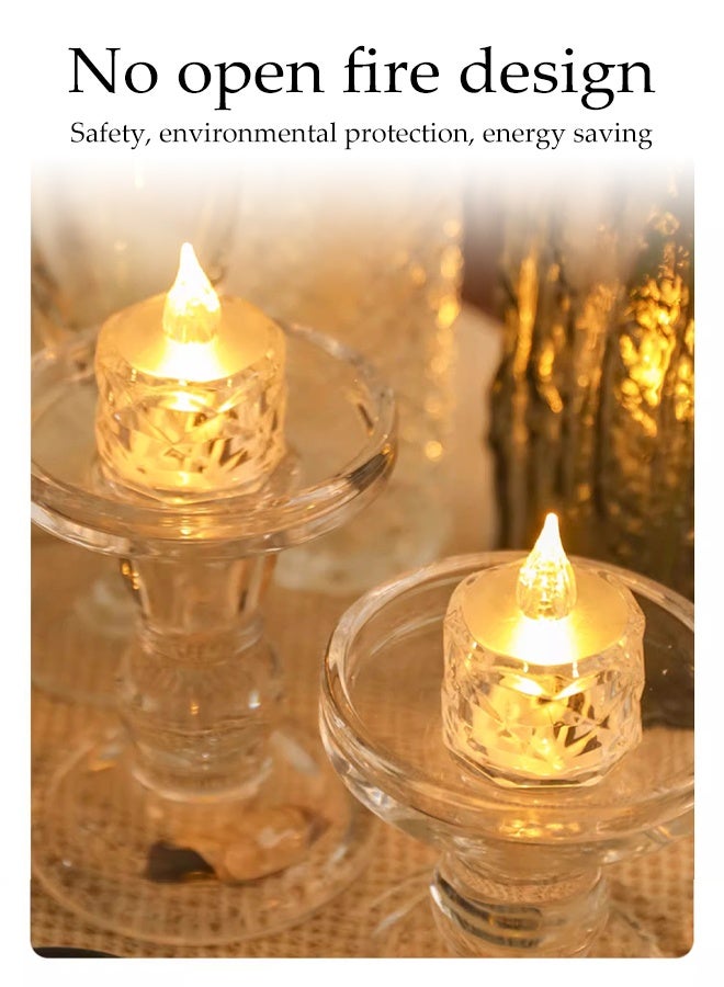 DUNISO 24 عبوة من الشموع LED الشاي الخالية من اللهب تعمل بالبطارية أضواء الشموع الساطعة الشبيهة بالشاي مجموعة من الشموع الكهربائية المزيفة للاحتفالات والمناسبات، ديكور المنزل، الزفاف، ديكور الطاولة، الحفلات - Image 3